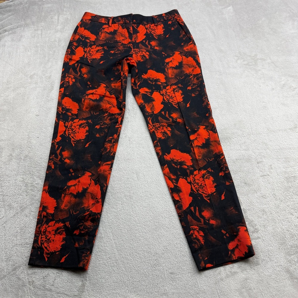 Paul Smith Trousers Women's 42 Black Red Floral Soho Fit Statement Piece Italy